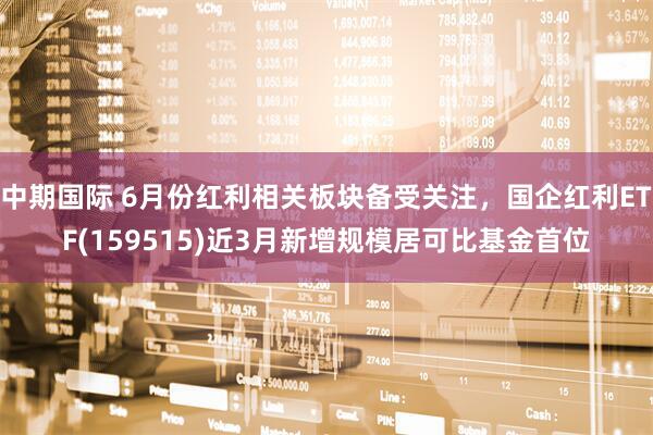 中期国际 6月份红利相关板块备受关注，国企红利ETF(159515)近3月新增规模居可比基金首位