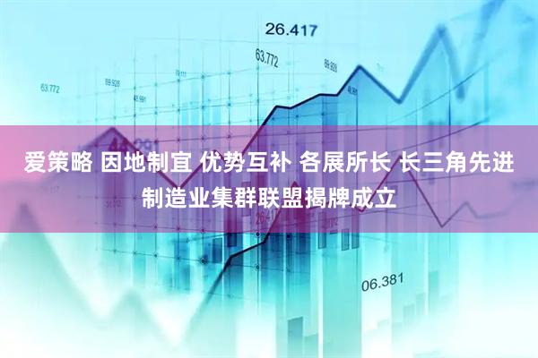 爱策略 因地制宜 优势互补 各展所长 长三角先进制造业集群联盟揭牌成立