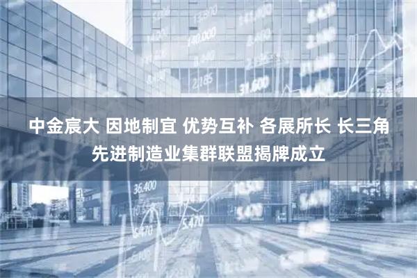 中金宸大 因地制宜 优势互补 各展所长 长三角先进制造业集群联盟揭牌成立